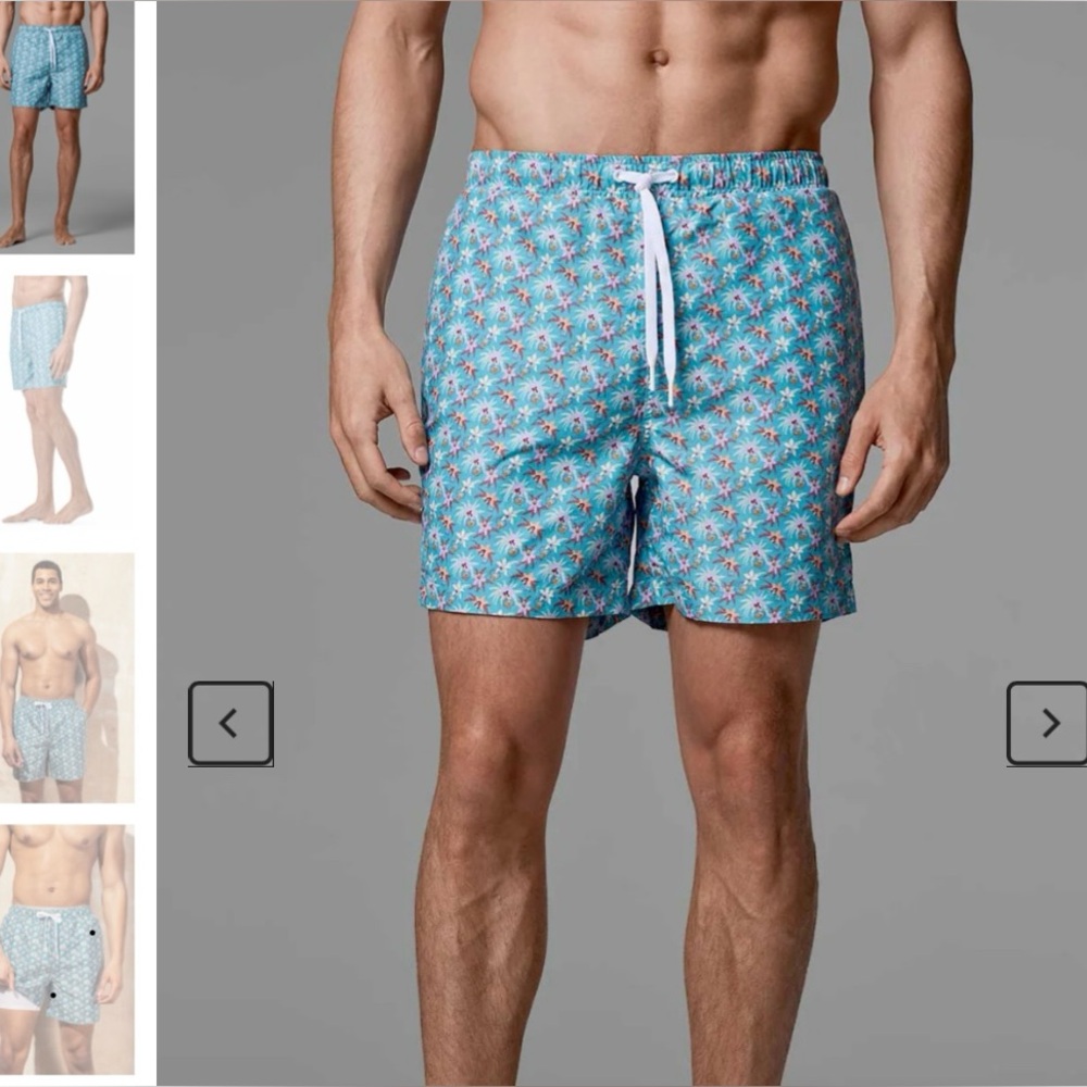 Coolibar Men’s Swim Trunks Blue M New With Tags UPF 50+